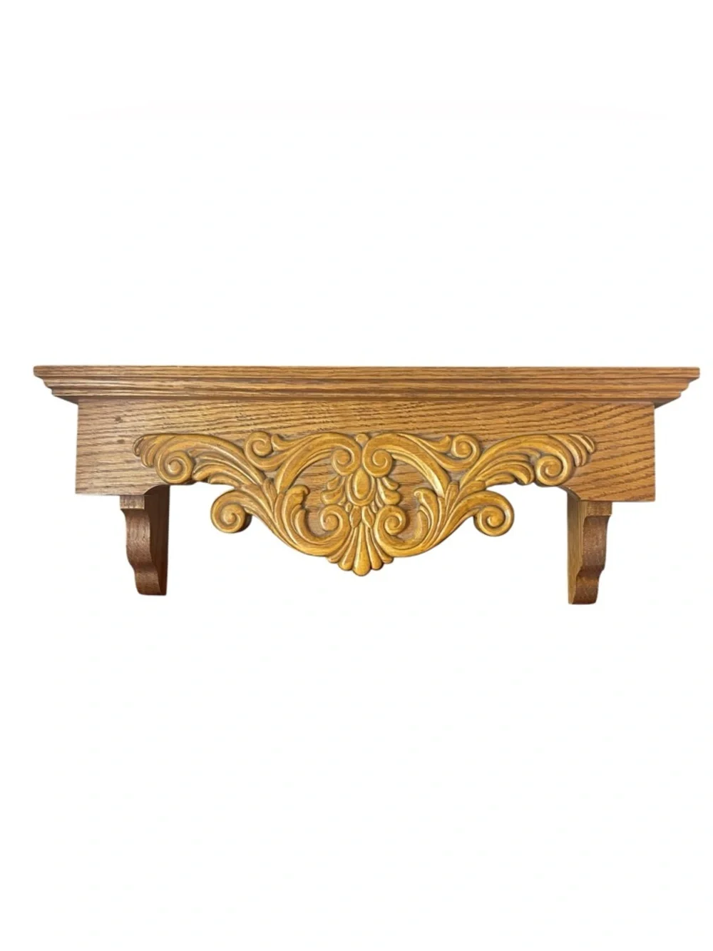 Carved Oak Wall Display Shelf